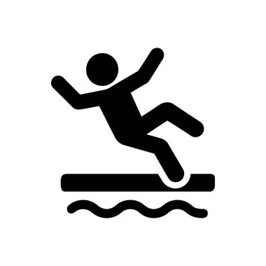 Kaygan Yüzey Tehlike Simgesi Beyaz Arkaplanda İzole Edildi