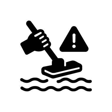 Havuz Güvertesi Temizleme Simgesi Beyaz Arkaplanda İzole Edildi