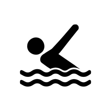 Serbest Yüzme Vuruşu Simgesi Beyaz Arkaplanda İzole Edildi