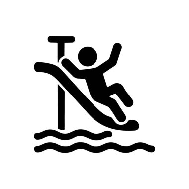 Su Kaydırağı Eğlence Simgesi Beyaz Arkaplanda İzole Edildi