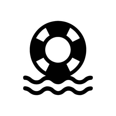 Yüzen Yaşam Halkası Simgesi Beyaz Arkaplanda İzole Edildi