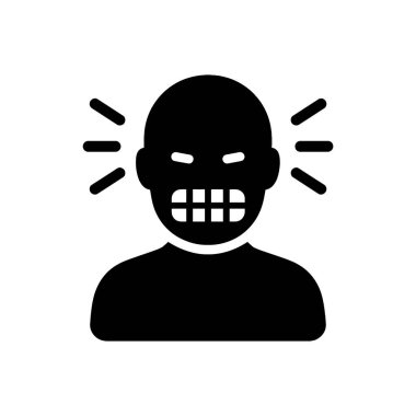 Şiddetli Stres Öfke Simgesi Beyaz Arkaplanda İzole Edildi