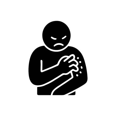 Kaşındırıcı Cilt Kaşıntısı Alerji Simgesi Beyaz Arkaplanda İzole Edildi