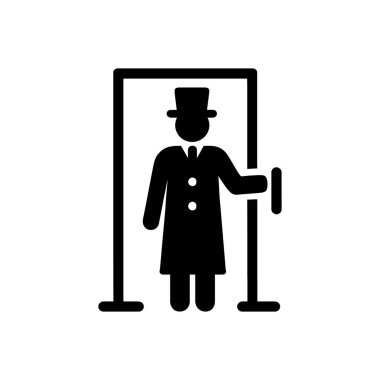 Lüks Otel Kapıcısı Porter Simgesi Beyaz Arkaplanda İzole Edildi