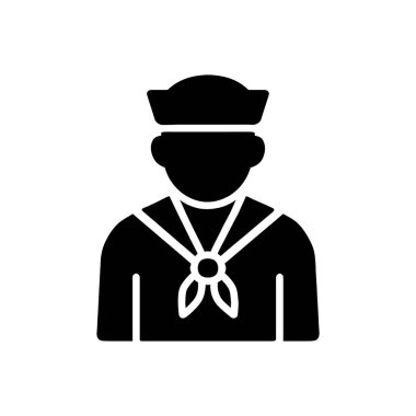 Donanma Denizcisi Denizci Simgesi Beyaz Arkaplanda İzole Edildi