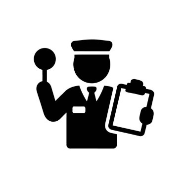 Trafik Müfettişi Simge Beyaz Arkaplanda İzole Edildi