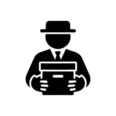 Gizli Ajan Dedektif Casus Simgesi Beyaz Arkaplanda İzole Edildi