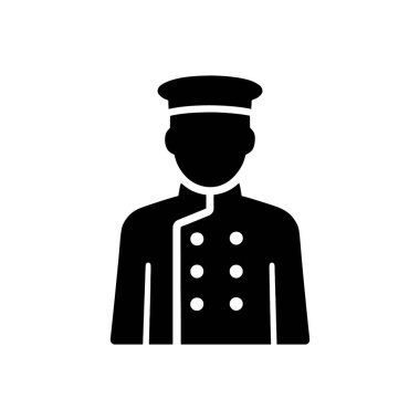 Otel Belboyu Kapıcı Kapıcısı Simgesi Beyaz Arkaplanda İzole Edildi