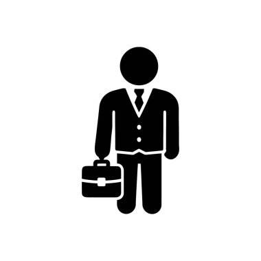 Kurumsal İşadamı Takım Elbisesi Dava Simgesi Beyaz Arkaplanda İzole Edildi