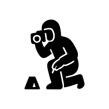 Olay Yeri İnceleme Uzmanı Simgesi Beyaz Arkaplanda İzole Edildi