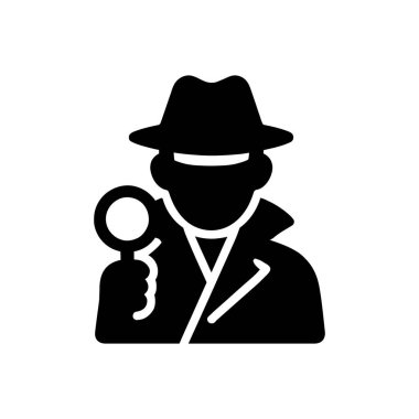 Özel Dedektif Soruşturma Üniforması Simgesi Beyaz Arkaplanda İzole Edildi