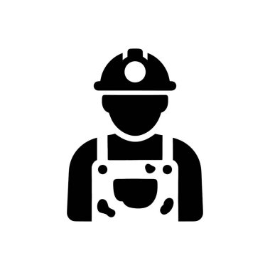 Kömür Madencisi Güvenliği Üniforma Simgesi Beyaz Arkaplanda İzole Edildi