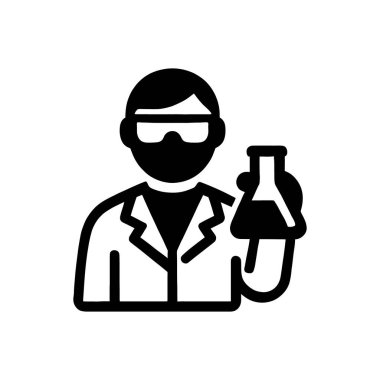 Kimyasal Araştırma Laboratuvarı Üniforma Simgesi Beyaz Arkaplanda İzole Edildi