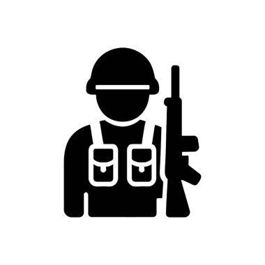 Askeri Ordu Üniforma Simgesi Beyaz Arkaplanda İzole Edildi