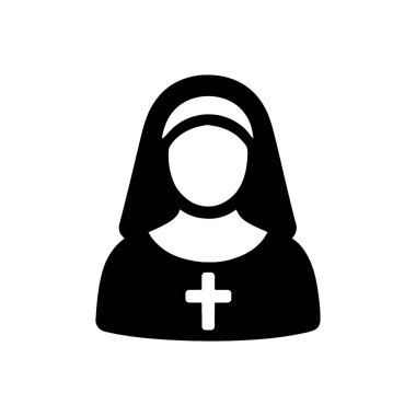 Katolik Rahibe Kutsal Üniforma Simgesi Beyaz Arkaplanda İzole Edildi