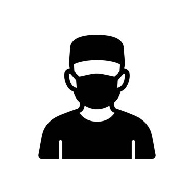 Tıbbi Cerrah Operasyonu Üniforma Simgesi Beyaz Arkaplanda İzole Edildi