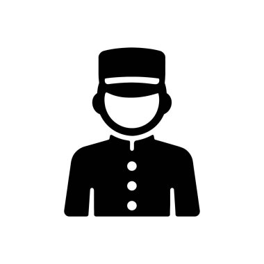 Otel Kapıcısı Üniforma Üniforması Beyaz Arkaplanda İzole Edildi