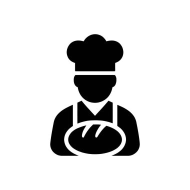 Sanatçı Baker Ekmek Üniforması Simgesi Beyaz Arkaplanda İzole Edildi