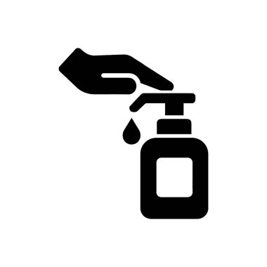 Sıvı sabun dağıtıcı Pompalama Simgesi Beyaz Arkaplanda İzole Edildi