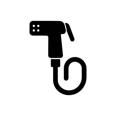 El bilgisayarı bidet püskürtme tesisi simgesi beyaz arkaplanda izole edildi