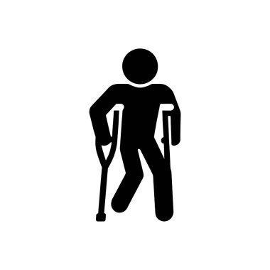 Yaralı Hasta Engelli Erişim Simgesi Beyaz Arkaplanda İzole Edildi