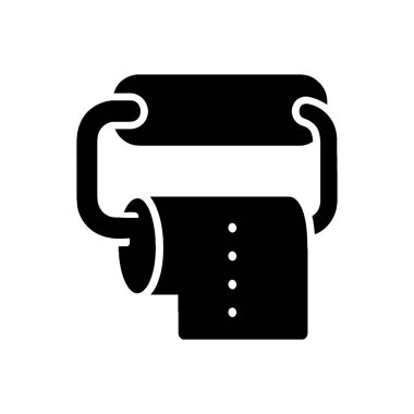 Tuvalet Kağıdı Kağıt Kağıt Yuvarlama Simgesi Beyaz Arkaplanda İzole Edildi