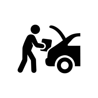 Araç Hırsızlığı ve Hırsızlık Simgesi Beyaz Arkaplanda İzole Edildi