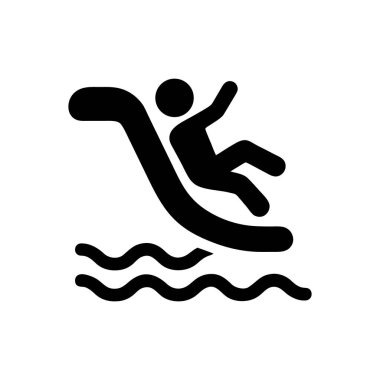 Su Parkı Kaydırma Macerası Simgesi Beyaz Arkaplanda İzole Edildi