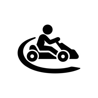 Hızlı Parça Go Kart Simgesi Beyaz Arkaplanda İzole Edildi