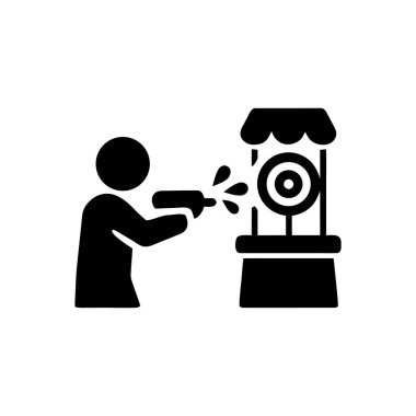 Karnaval Su Silahı Oyunu Simgesi Beyaz Arkaplanda İzole Edildi