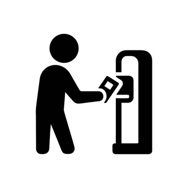 Otomatik Tema Parkı Bilet Simgesi Beyaz Arkaplanda İzole Edildi