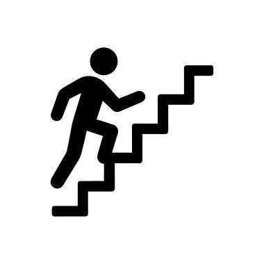 Başarıya Doğru Tırmanış Simgesi Beyaz Arkaplanda Ayrı Tutuldu