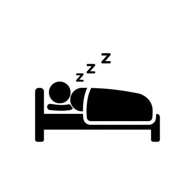 Sağlıklı Gece Dinlenme Simgesi Beyaz Arkaplanda İzole Edildi