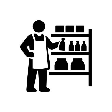 Grocer Small Retail Shop Icon Isolated On White Background