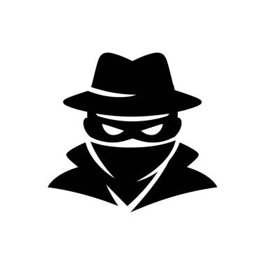 Gizemli Haydut Kimlik Simgesi Beyaz Arkaplanda İzole Edildi