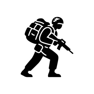 Piyade Yürüyüş Sırt Çantası Simgesi Beyaz Arkaplanda İzole Edildi