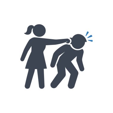 Beyaz Arkaplanda Fiziksel Saldırı ve Şiddet Simgesi İzole Edildi