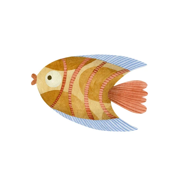 바탕에 분리되어 물색의 귀여운 물고기 — 스톡 사진