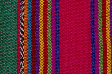 Guatemala Tekstil 'den renkli Maya kabilesinin yakın dokusu ve deseni