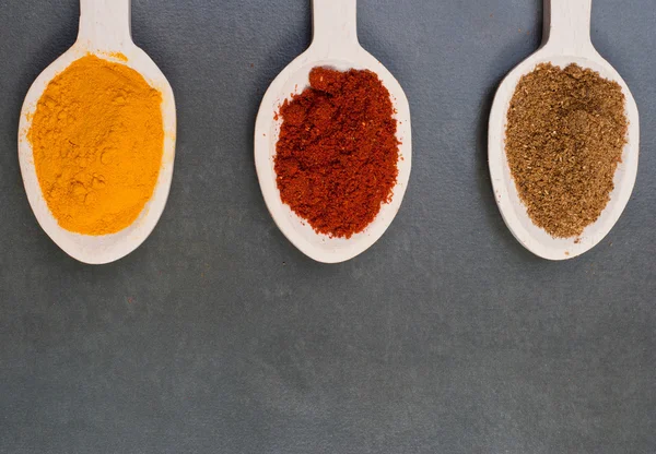 Turmeric, tandoori and garam masala — Stock Photo, Image