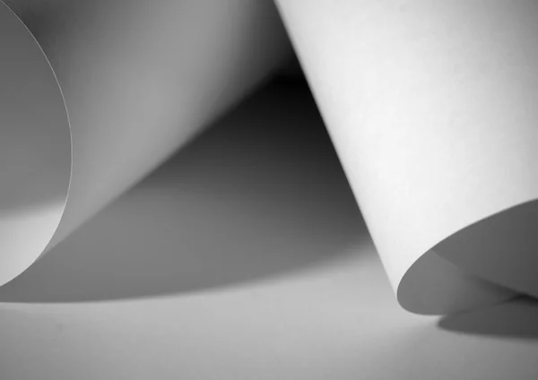 Curve shapes made of white paper — Stock Photo, Image