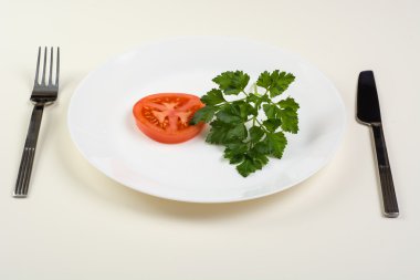 Diyet - domates ve yeşil maydanoz