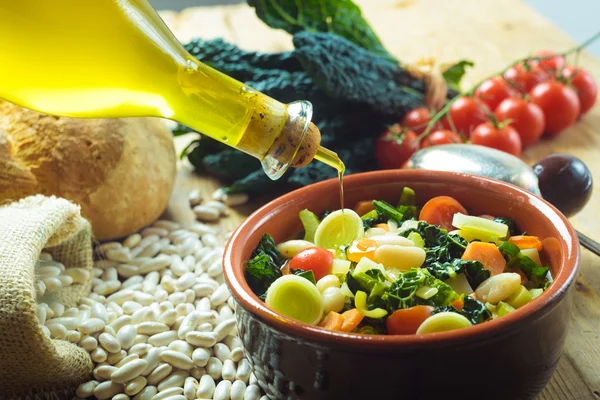 Ribollita, Tuscan çorba klasik, eski moda yemek köylüler.