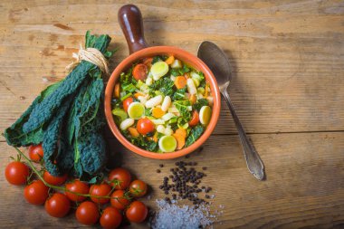 Ribollita, Tuscan çorba klasik, eski moda yemek köylüler.