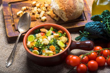 Ribollita, Tuscan çorba klasik, eski moda yemek köylüler.