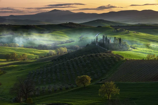 Misty landscapes in the magical time — Stock Photo, Image