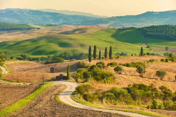 Wspaniały i pełen spokój krajobraz Toskanii, Włochy — Zdjęcie stockowe