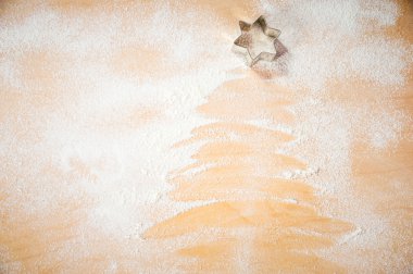 hamur için Noel kek malzemeler ile.