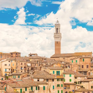 Siena, İtalya 'nın panoramik manzarası