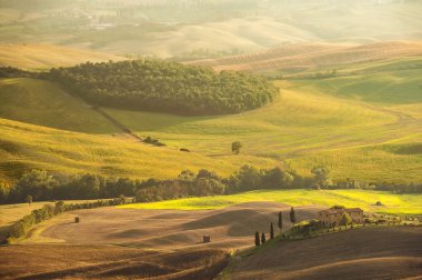 pienza, İtalya dan Toskana peyzaj ülke görünümü